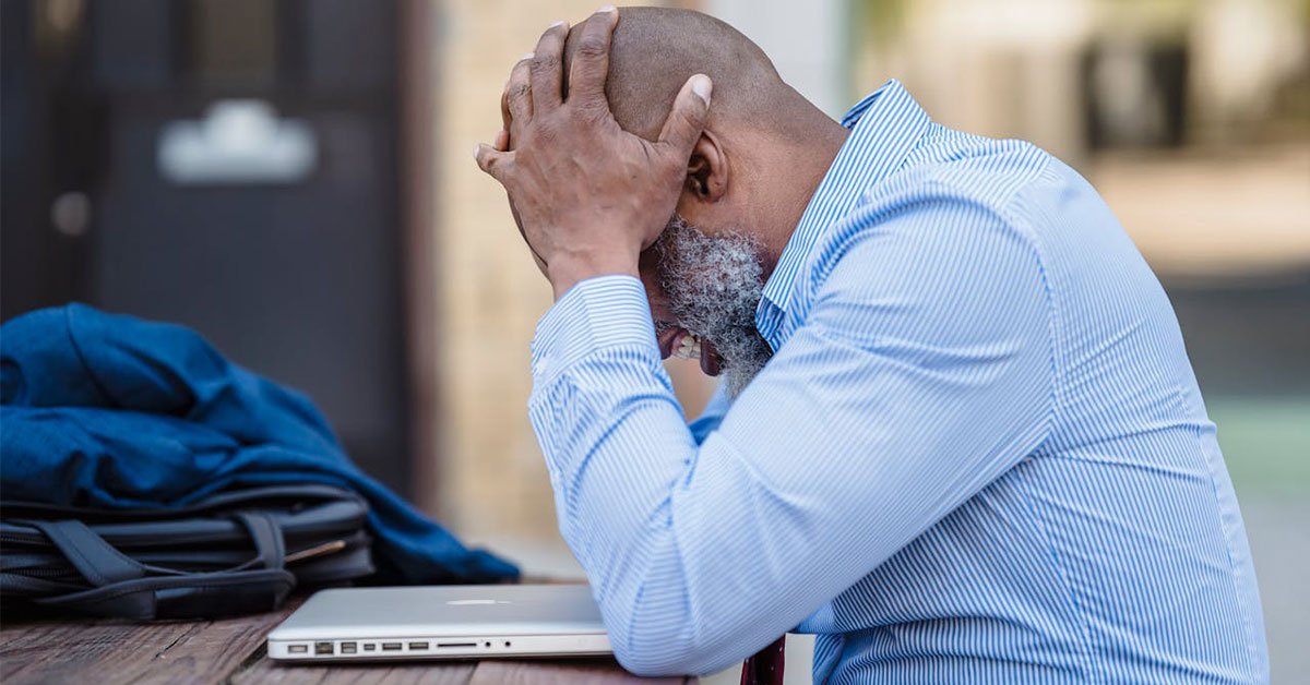 frustrated man laptop